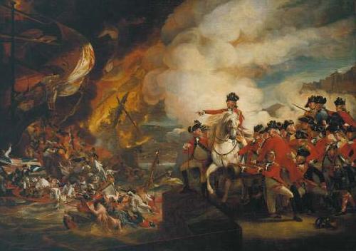 John Singleton Copley The Defeat of the Floating Batteries at Gibraltar oil painting image